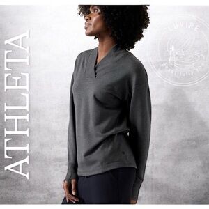 Athleta Clarity V-Neck Sweatshirt - Small [A003]